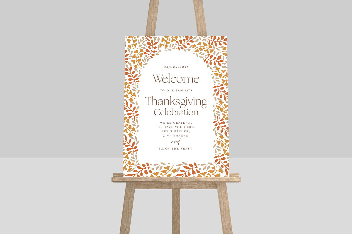 Minimalist Thanksgiving Welcome Sign, a Poster Template by BrandPacks (Photo 2 of 5)