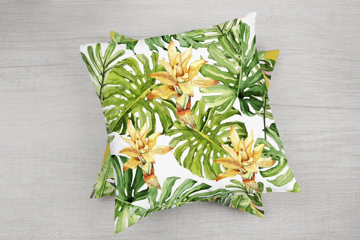 Tropical Leaves Watercolor, a Decorative Illustration by Volha Studio (Photo 9 of 11)