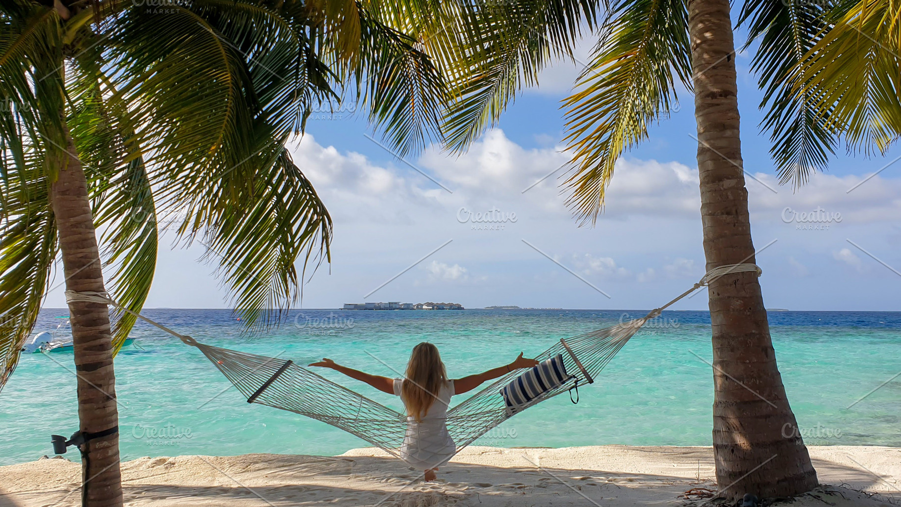 Bungalow in the Maldives, a Person Photo by Photostock