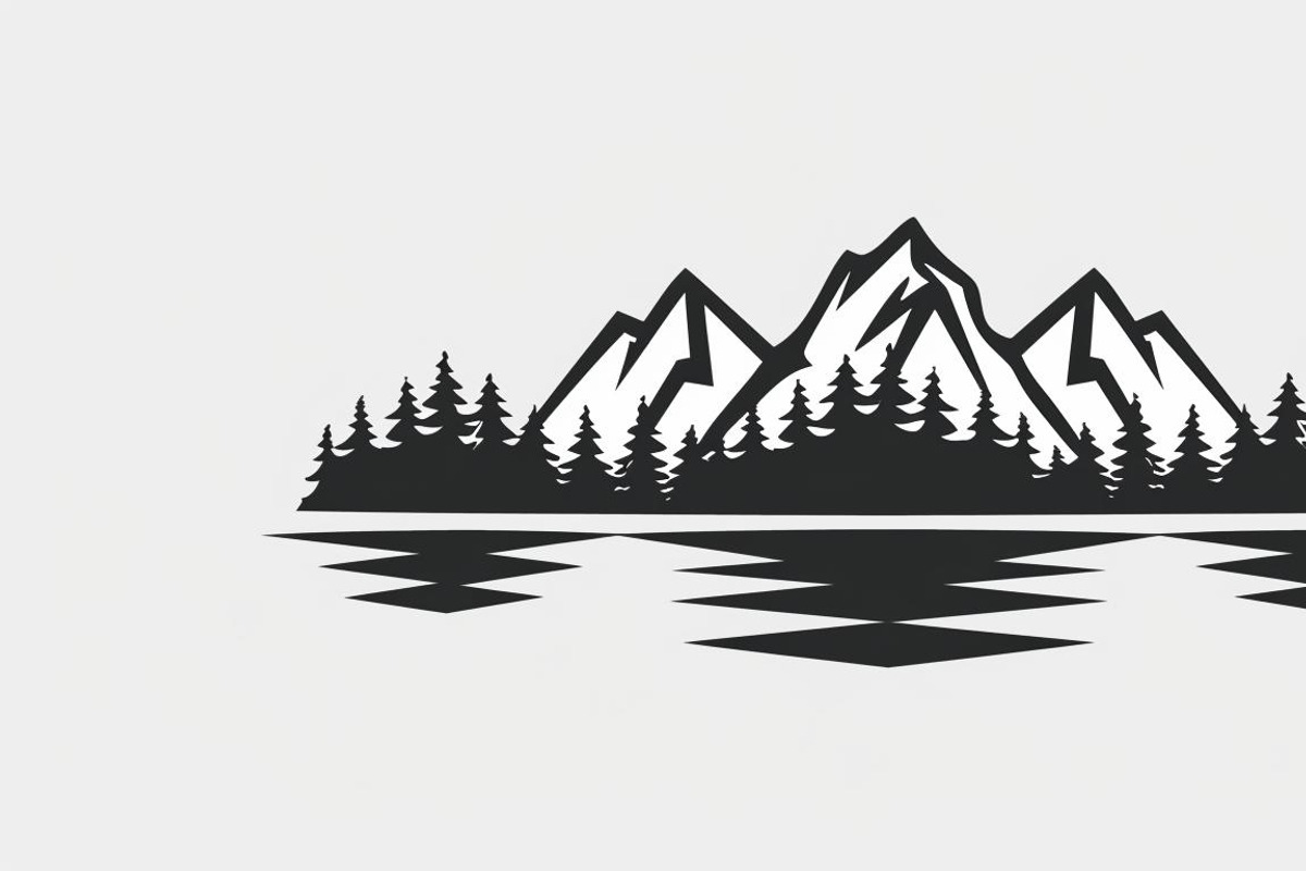 Majestic Mountain and Tree Vector, a Graphic by hafijul (Photo 4 of 9)