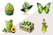 Watercolor Avocado Farm Clipart, an Illustration by Design Market (Thumbnail 2 of 3)