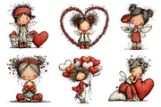 Whimsical Valentine Fairy Clipart, an Illustration by Dream Creation (Thumbnail 4 of 6)