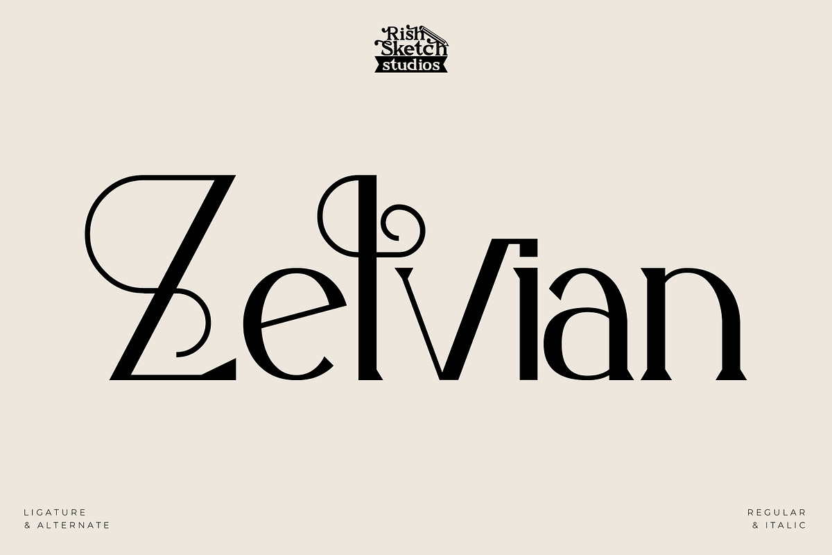 Zelvian - Modern Serif Font, a Serif Font by Rishsketch (Photo 1 of 15)