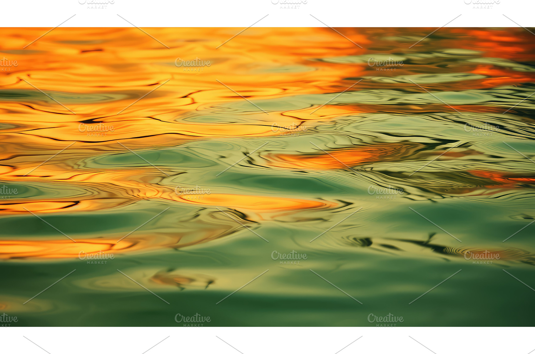 dreamy green and orange abstract ai, a Nature Photo by pikepicture