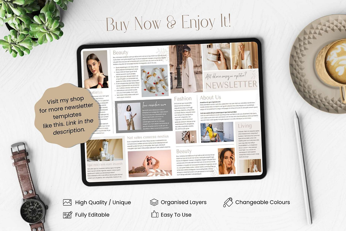 Canva Newsletter Template Cosmetics, an Email Template by PixelCraft (Photo 15 of 15)