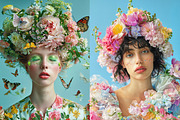 127 Fashion models in flowers, a Beauty & Fashion Photo by Handmadefont (Thumbnail 7 of 15)