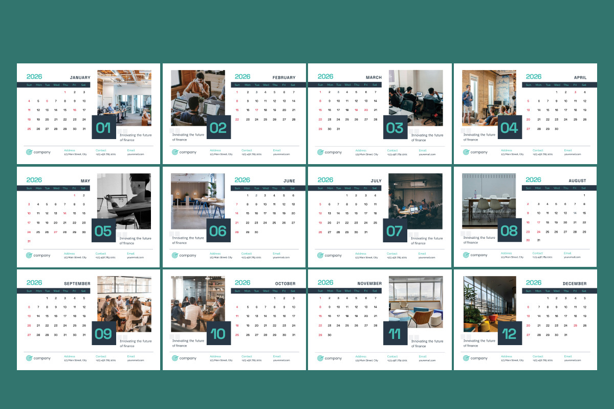 Corporate Desk Calendar 2026 preview 5
