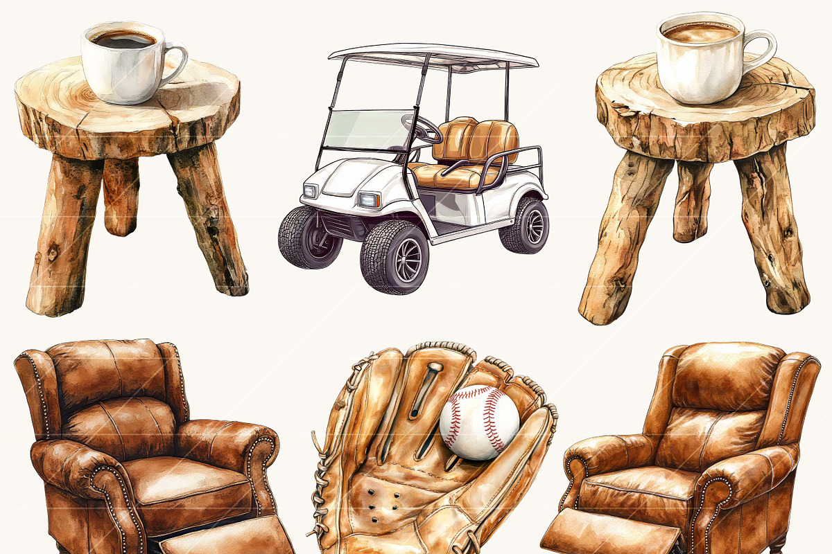 Watercolor Fathers Day Clipart, a Person Illustration by SparkyDesignsUS (Photo 4 of 10)
