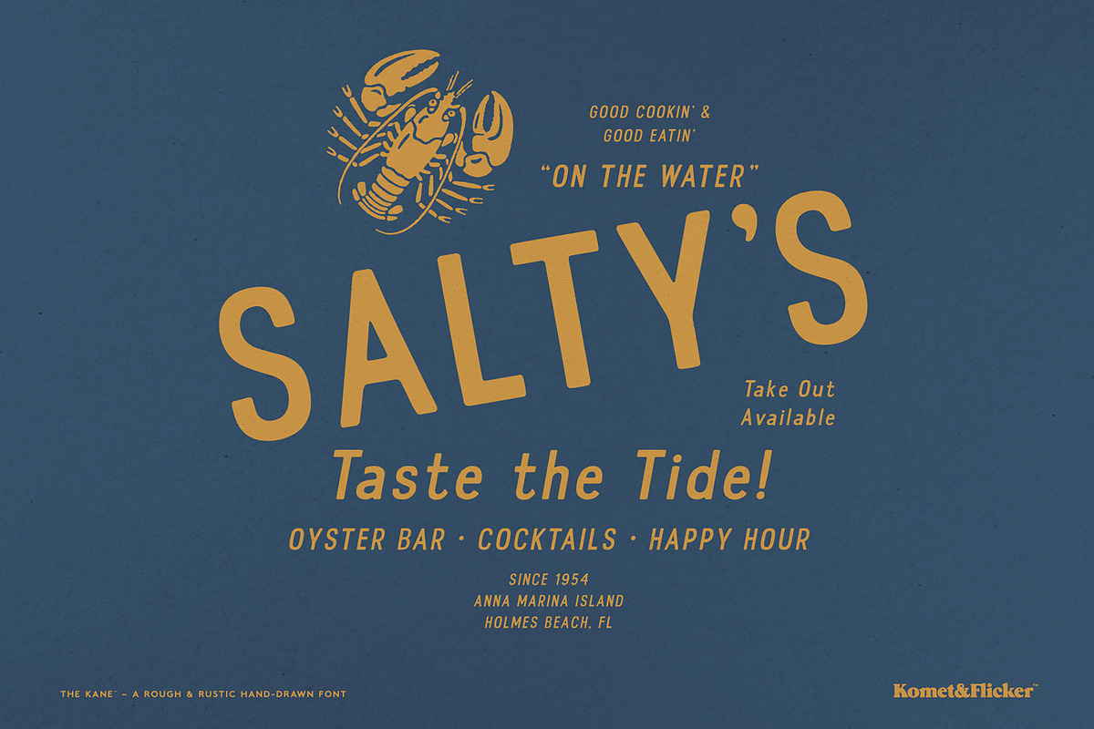 The KANE - A Rough & Rustic Font, a Sans Serif Font by Komet & Flicker (Photo 13 of 15)