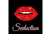 Red glittering lips. Vector + png, a Decorative Illustration by Bunny's Little Shop (Thumbnail 1 of 2)