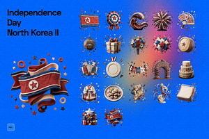 3D Independence Day North Korea - II, an Object Graphic by Pengedar Seni