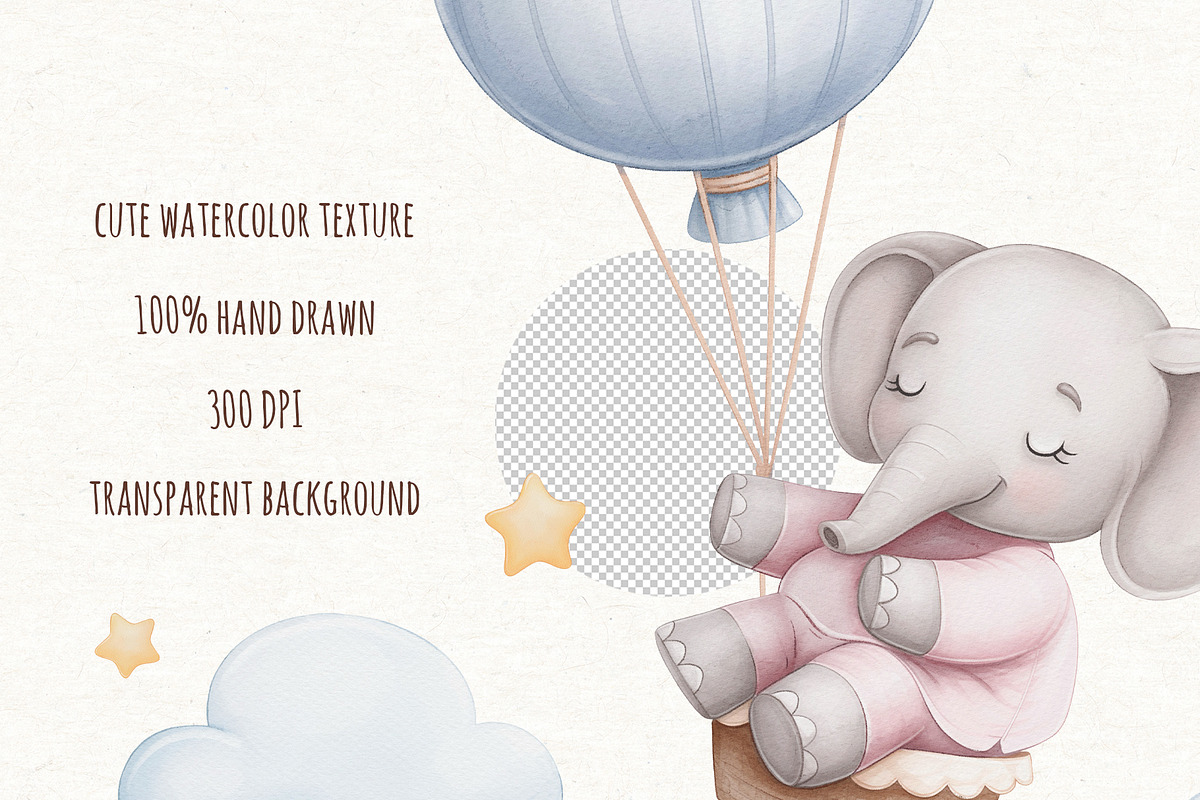 Baby Animals Sleeping Watercolor Png, an Animal Illustration by ekossa_art (Photo 3 of 6)