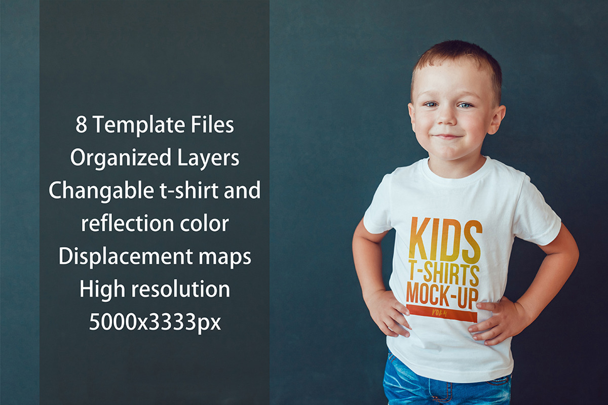 Kids T-Shirt Mock-Up Vol 4, a Shirt Mockup by Freeman Studio (Photo 2 of 14)