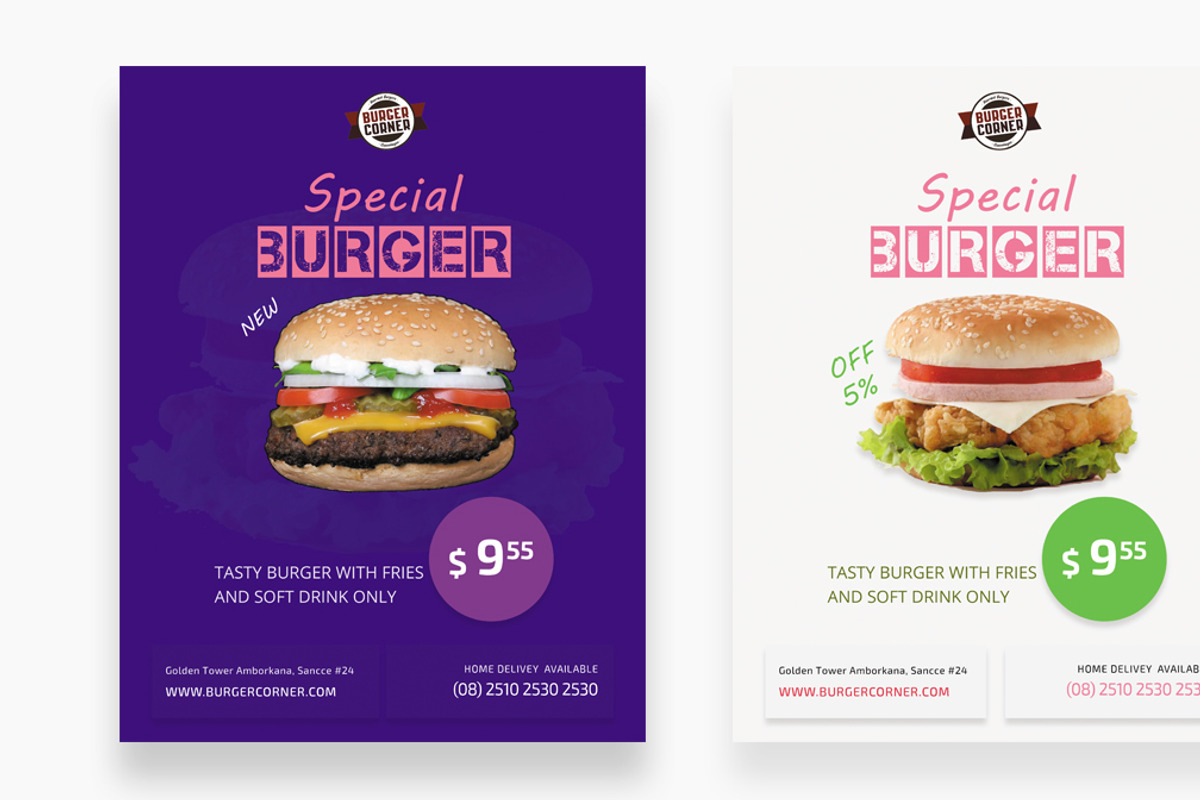 Burger Flyer Bundle, a Flyer Template by Design_Space (Photo 3 of 4)