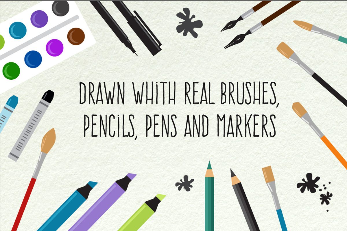 200+ Vector hand drawn brushes preview 5
