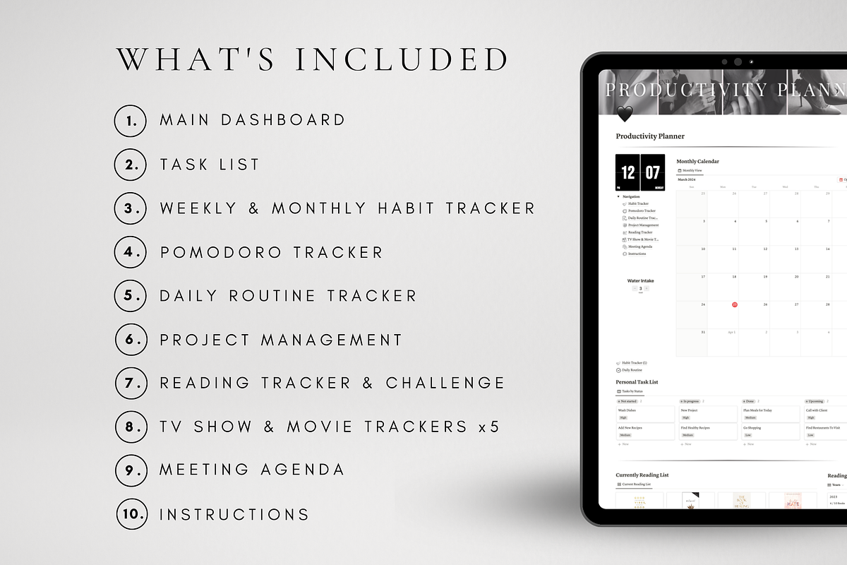 Notion Productivity Planner, a Templates & Theme by BRANDcontent (Photo 2 of 8)