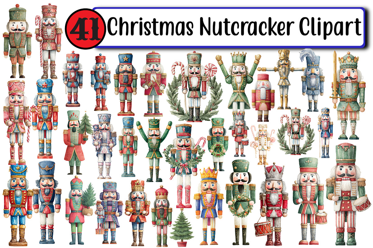 Christmas Nutcracker Clipart, an Illustration by Design Market (Photo 1 of 3)