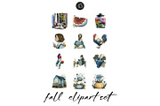 Watercolor Autumn Clipart Fall Set, an Illustration by CreationArt (Thumbnail 7 of 7)