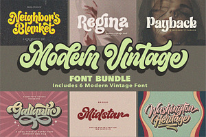 Modern Vintage - Font Bundle, a Script Font by Subectype Studio