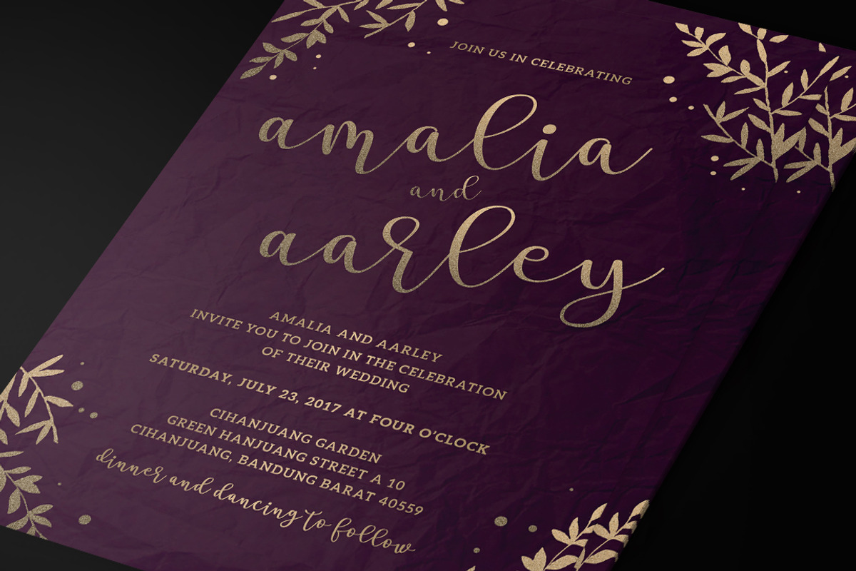 Leaves Wedding Invitation, an Invitation Template by Aarley Kaiven (Photo 4 of 5)