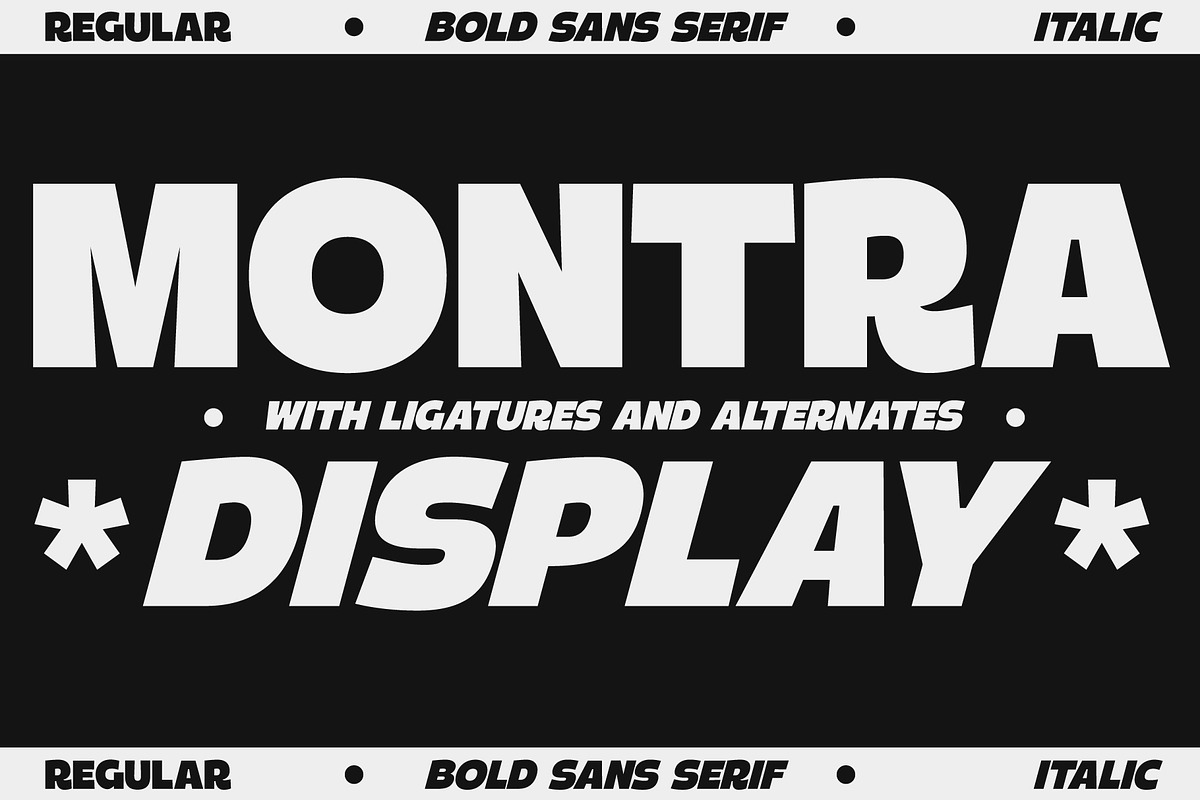 Montra - Bold Sans Display Font, a Sans Serif Font by Surplus Type Co (Photo 1 of 9)