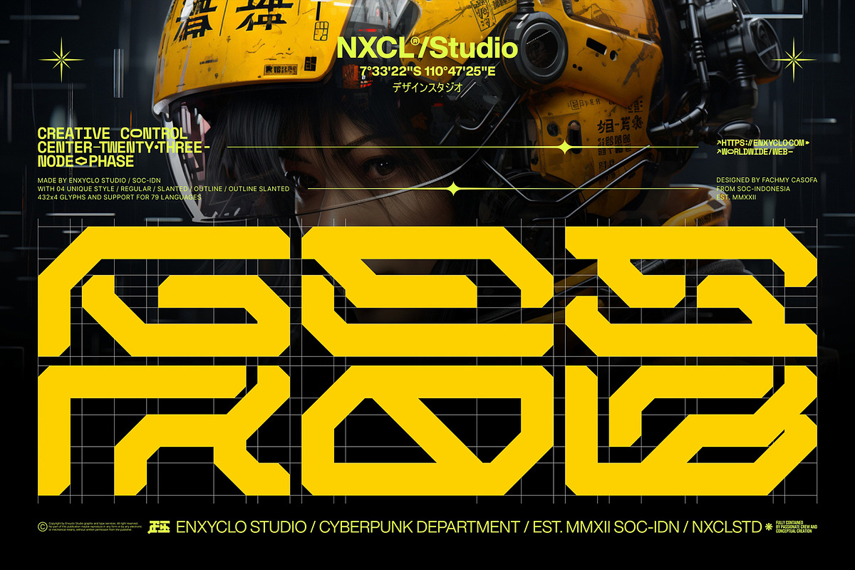 NCL GESROB - Cyberpunk Font, a Sans Serif Font by Enxyclo Studio (Photo 1 of 14)