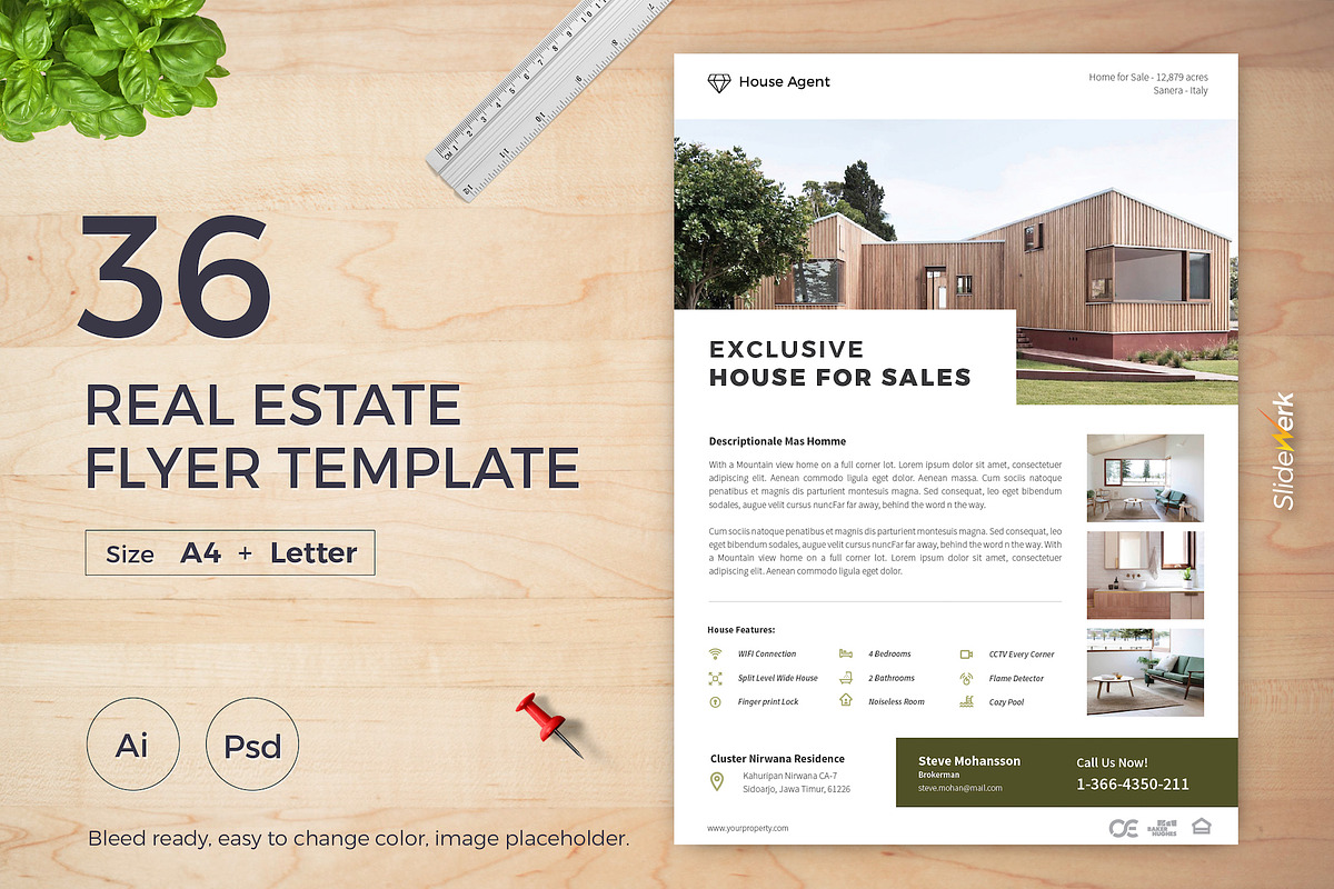 Real Estate Flyer 36, a Flyer Template by Slidewerk