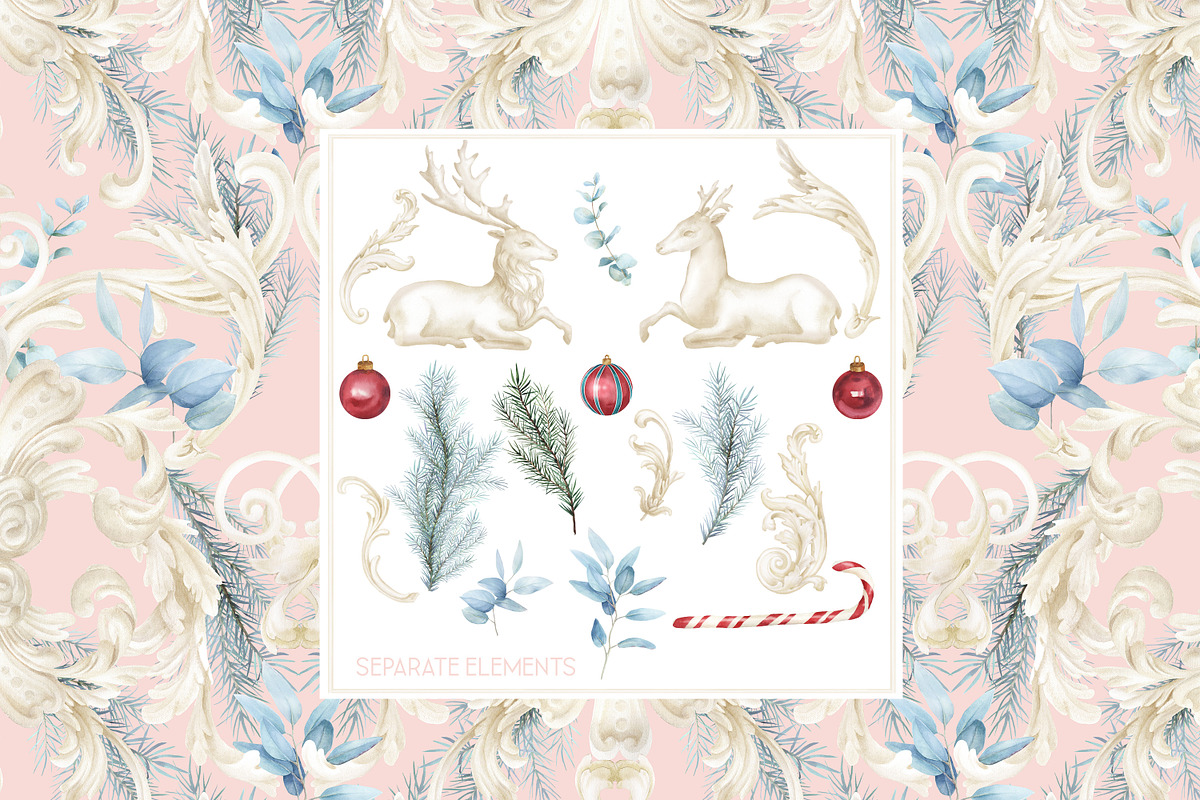 Winter Deer Borders, wedding png, a Decorative Illustration by WonderWonder (Photo 11 of 18)