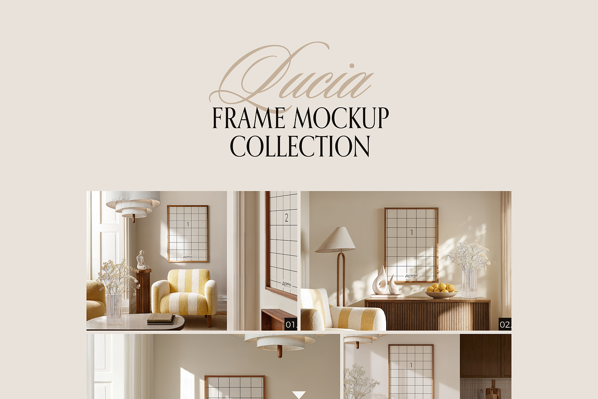 LUCIA Din A | Frame Mockup Full Set, a Household Mockup by Acierto Studio (Photo 14 of 16)