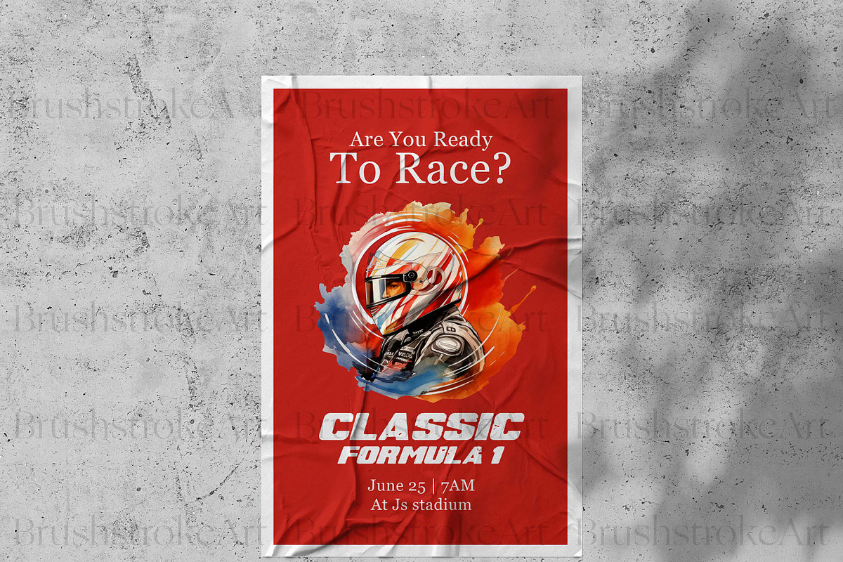 Watercolor Formula 1 Clipart, Racing, a Sport Illustration by BrushstrokeArtGB (Photo 9 of 9)