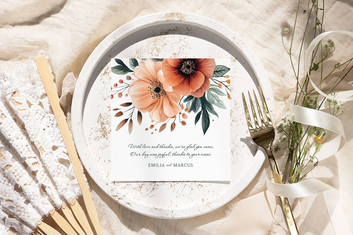 Coral - Wedding Invitation Suite, an Invitation Template by CinderHeart Designs (Photo 5 of 8)