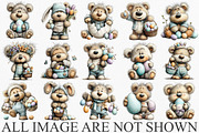 Whimsical Easter Teddy Bear Clipart, an Illustration by Canvas Craft (Thumbnail 3 of 6)