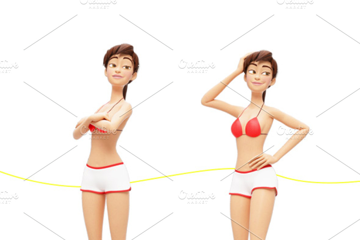 Jenny Swimsuit Character Promo Kit, a Person Illustration by Oleg Ribar (Photo 10 of 27)