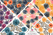 boho flowers, 8 Seamless Pattern 020, a Pattern Graphic by Drawberx (Thumbnail 1 of 10)