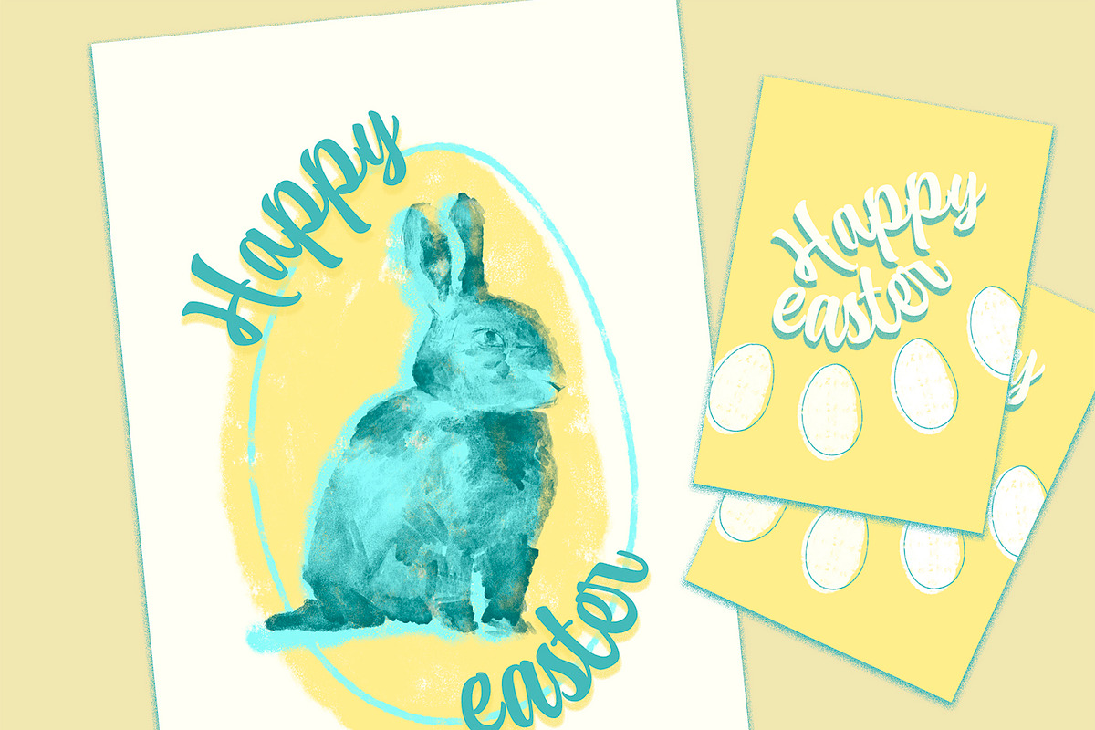 Happy Easter Rabbit Print Set, a Print Template by McLittle Stock (Photo 2 of 3)