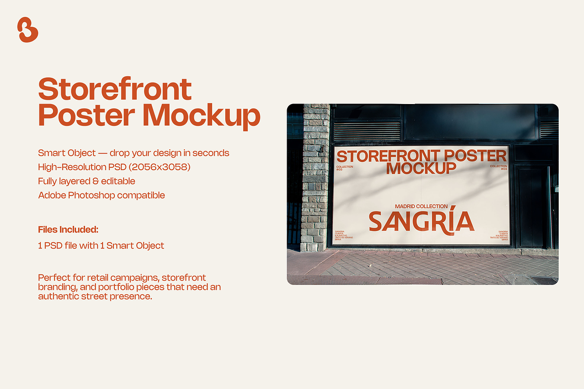 Storefront Poster Mockup PSD, an Advertising Mockup by Bruto Mockups (Photo 2 of 3)