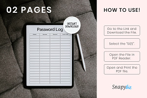 Password Tracker Printable