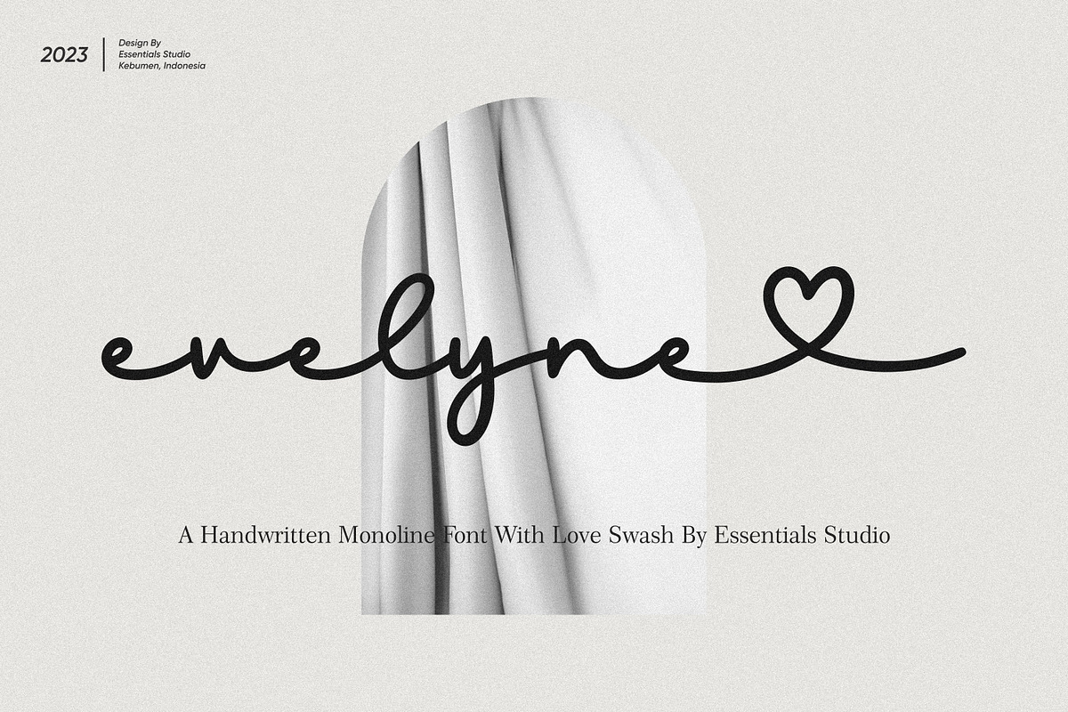 Evelyne, a Script Font by Essentials Studio (Photo 1 of 8)