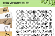Fruit&berry clipart + label template, a Decorative Illustration by Pikovit (Thumbnail 9 of 13)
