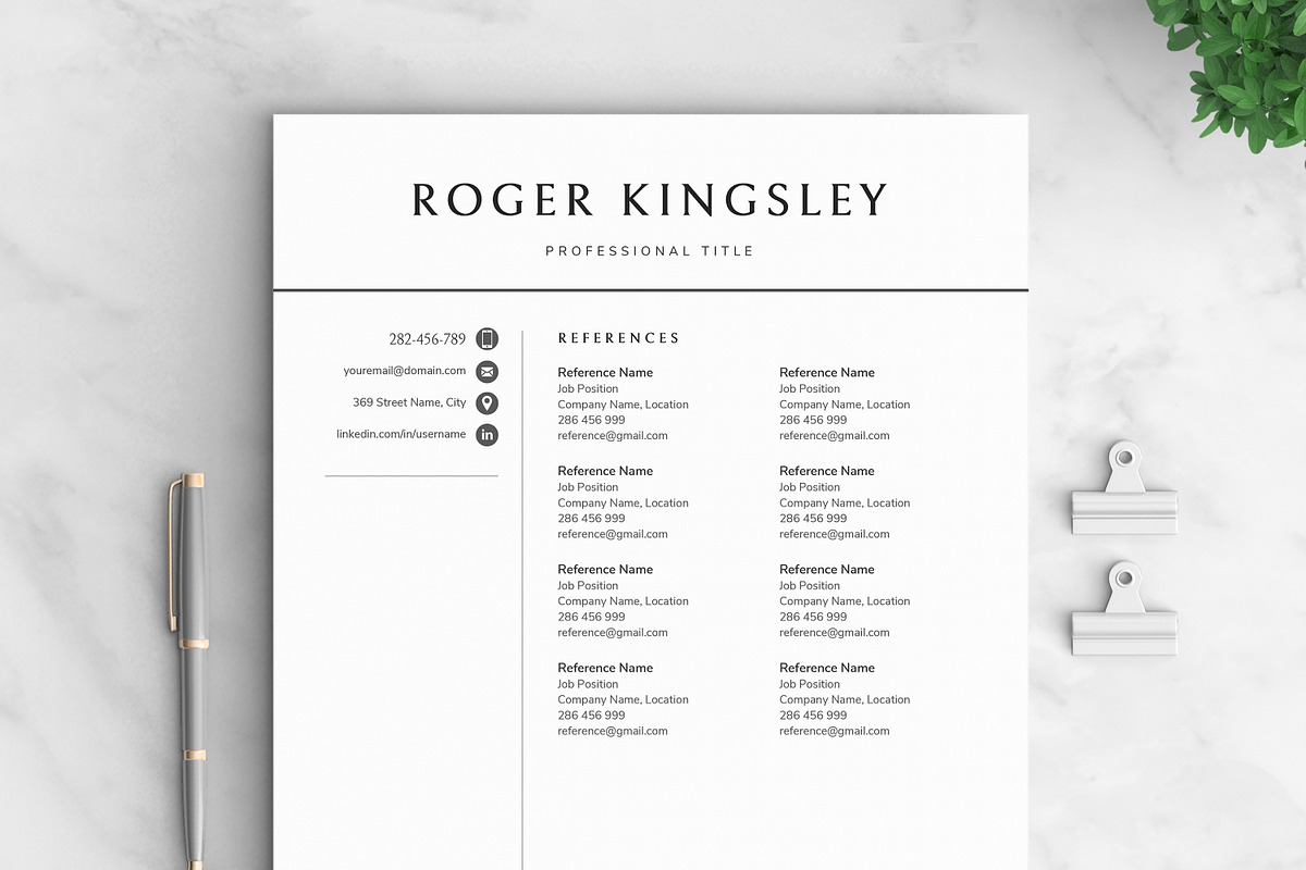 Resume/CV - The Roger, a Resume Template by CreativeLandStudio (Photo 6 of 9)