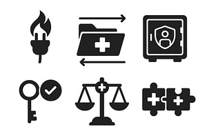 Health and safety icons representing, a Healthcare Illustration by ZinetroN