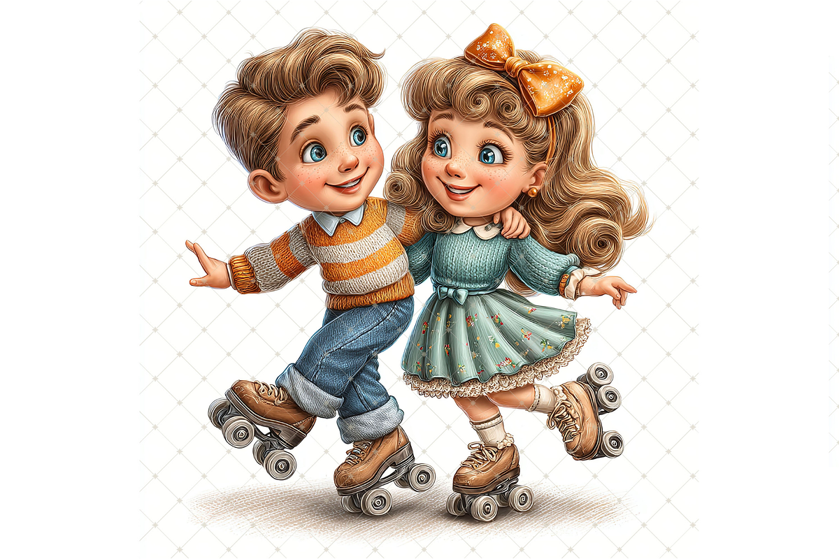 Roller Skating Couple Clipart JPG, a Person Illustration by Memories By Lea (Photo 16 of 18)