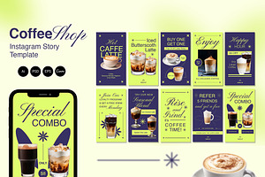 Vibrant Coffee Shop Instagram Story, a Social Media Template by Jiwstudio