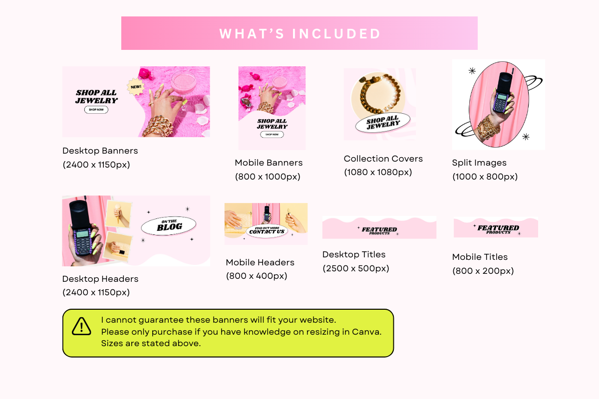 Pink Shopify Store Banner Designs, a Shopify Template by Template Twist Shop (Photo 4 of 5)