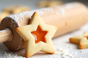 Star shaped jam filled christmas coo, a Food & Drink Photo by Artonix