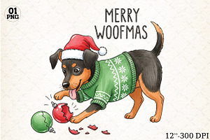 Funny Dog Christmas Sublimation, an Illustration by Libby Wishes