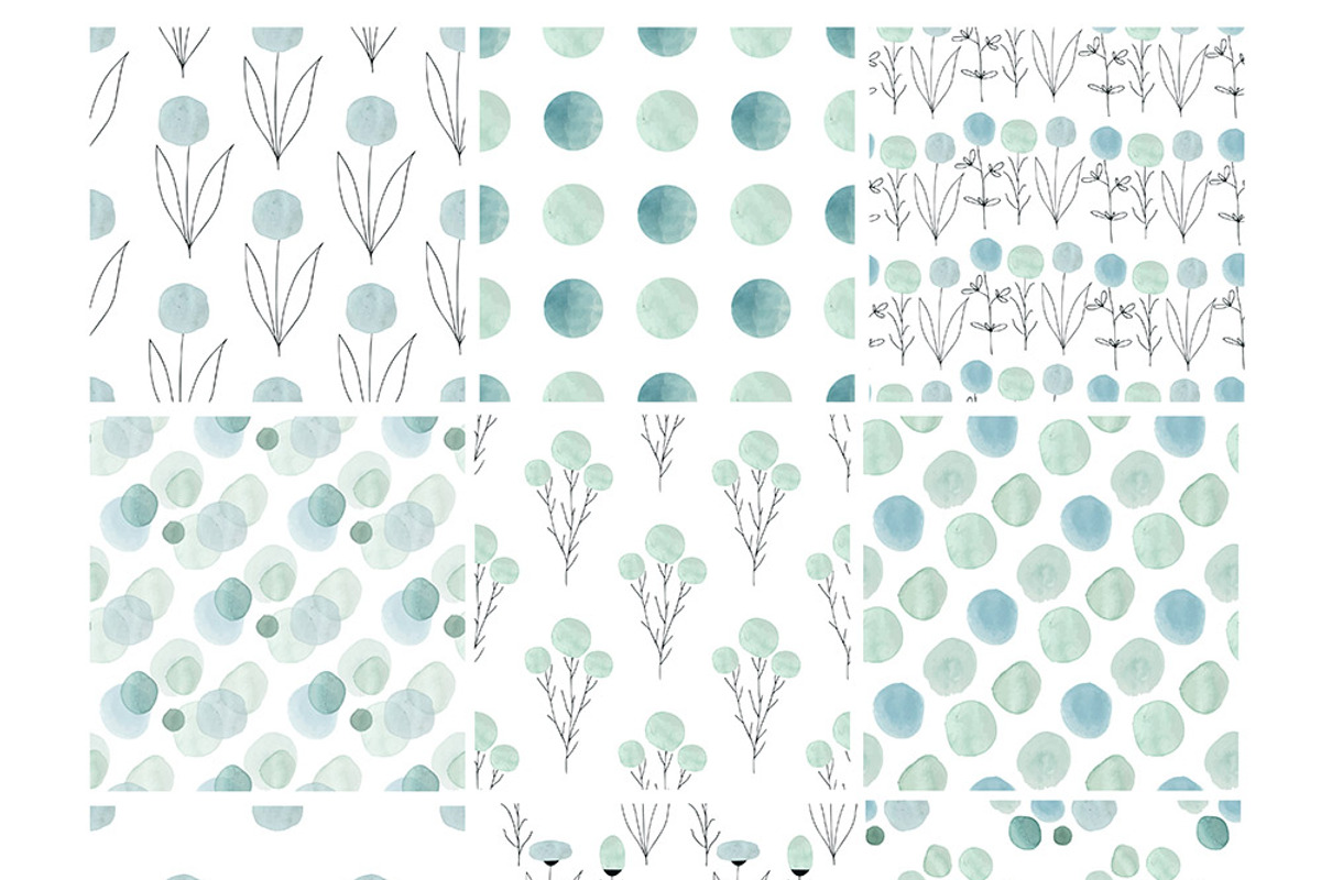 Blue Dot Watercolor Patterns, a Pattern Graphic by Anna Isaeva (Photo 2 of 3)