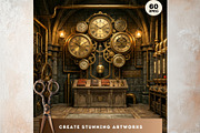 Brass Requiem Steampunk Backdrops V2, a Background Graphic by ThatsDesignArt (Thumbnail 5 of 12)