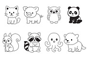 20 Cute animals vector, an Animal Illustration by aivos (Thumbnail 5 of 6)