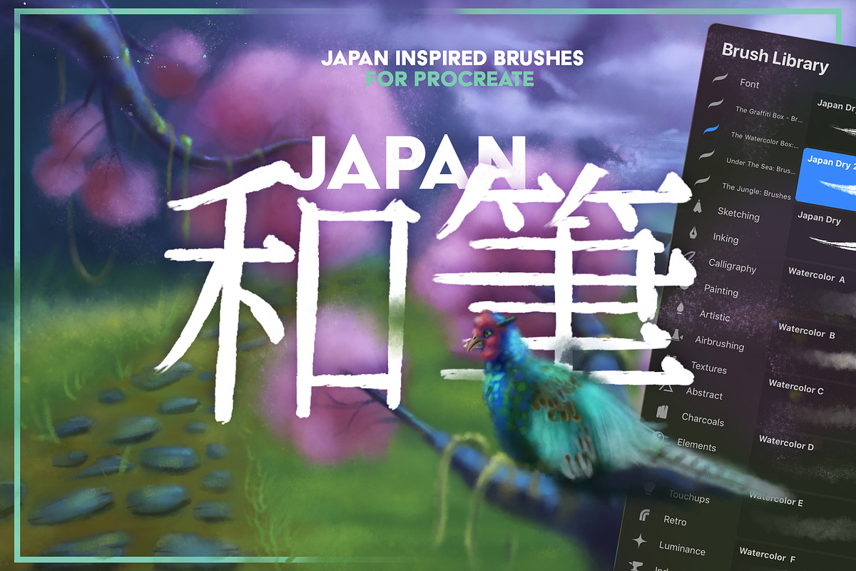 Japan: Procreate Brushes, a Brush Add-On by Leonard Posavec (Photo 7 of 8)